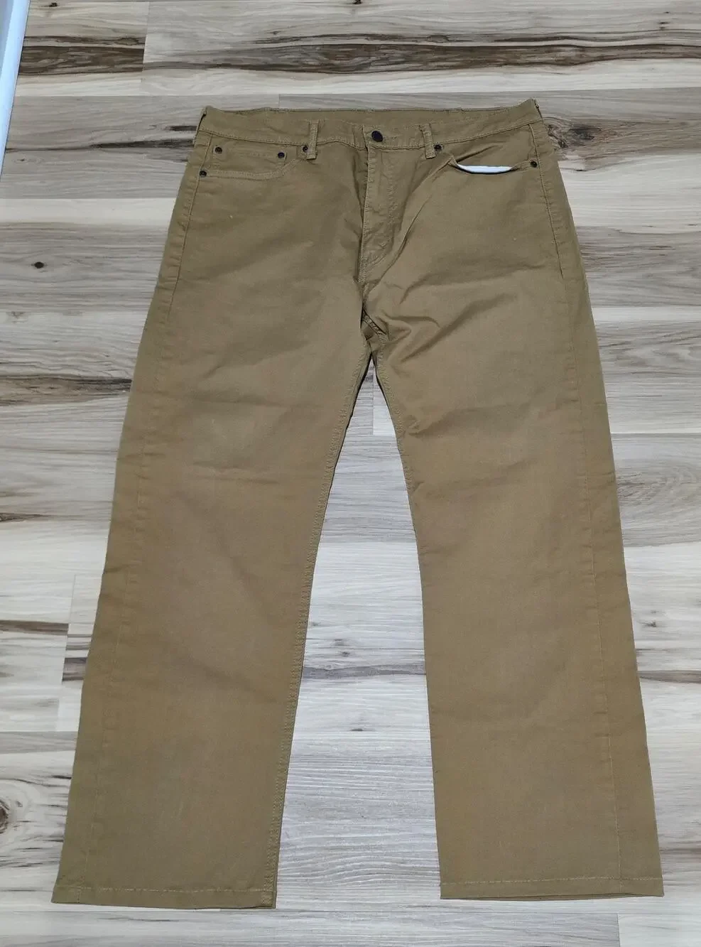 Levi’s 505 Regular Fit Jeans Mens 38x29 Tan / Khaki Straight Color Denim
